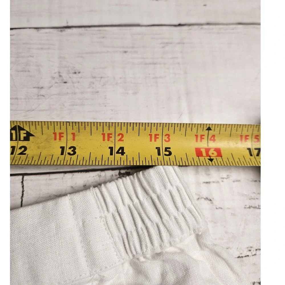 Charter Club Luxury Womens White 100% Linen Wide Leg Crop‎ Pants Size Medium